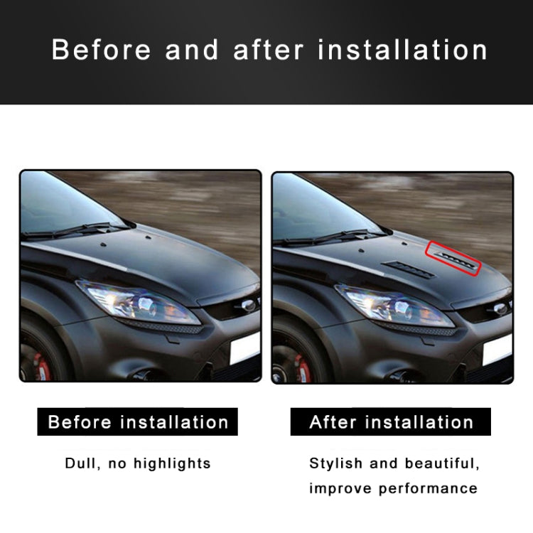 2 PCS Universal Car Air Intake Scoop Bonnet Hood Vent Louver Cooling Panel Trim Set, Black