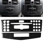 Car Carbon Fiber Center Console Panel Decorative Sticker for Mercedes-Benz W204 C Class 2007-2010, Center Console (C)