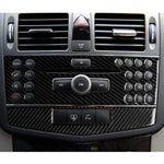 Car Carbon Fiber Center Console Panel Decorative Sticker for Mercedes-Benz W204 C Class 2007-2010, Center Console (C)