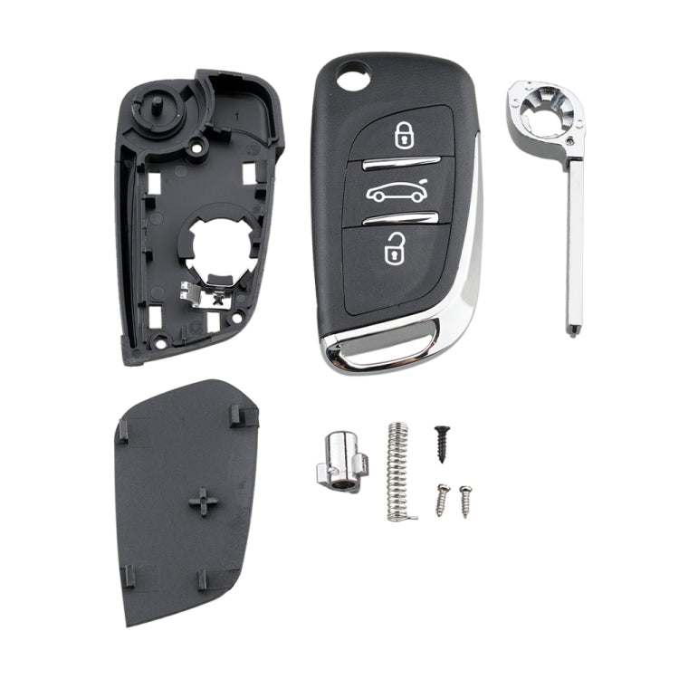 For PEUGEOT Car Keys Replacement 3 Buttons Car Key Case with Holder, without Grooved, 3 Buttons without Grooved