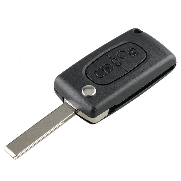 For PEUGEOT 2 Buttons Intelligent Remote Control Car Key with PCF7961 Integrated Chip & Battery & Holder & Slotted Key Blade & ASK Signal, Frequency: 433MHz, 2 Buttons with Slotted Key Blade