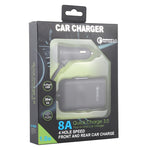 HMQ-C801 1.8m 8A Max 4 Ports USB Car Charger with Extending USB HUB for Front & Back Seat Charging, HMQ-C801