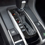 Car Carbon Fiber Gear Position Button Frame Decorative Sticker for Honda Tenth Generation Civic 2016-2019, Left Drive, Gear Position Button Frame