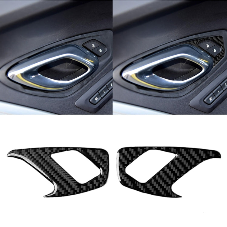 2 PCS Car Carbon Fiber Inner Door Lock Decorative Sticker for Chevrolet Camaro 2017-2019, Inner Door Lock
