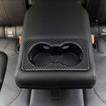 Carbon Fiber Car Rear Water Cup Frame Decorative Sticker for Jaguar F-PACE, Rear Water Cup Frame