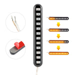 1 Pair Motorcycle 12LED Running Water Turn License Plate Light, 12LED