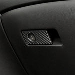 汽車碳纖維前乘客座椅收納盒裝飾貼紙適用於Infiniti Q50 / Q60 2014-2020，左駕，前乘客座椅收納盒