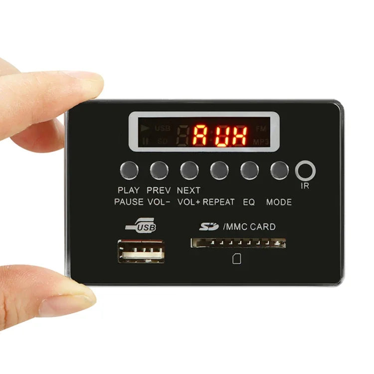 汽車12V音頻MP3播放器解碼板FM收音機SD卡USB AUX，帶藍牙/遙控，12V，12V（銀灰色）