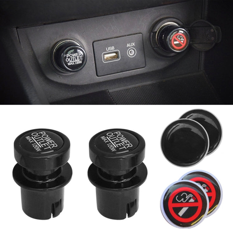 2 PCS / Set Car Cigarette Lighter Dust Cover Plug, Car Cigarette Lighter Dust Cover