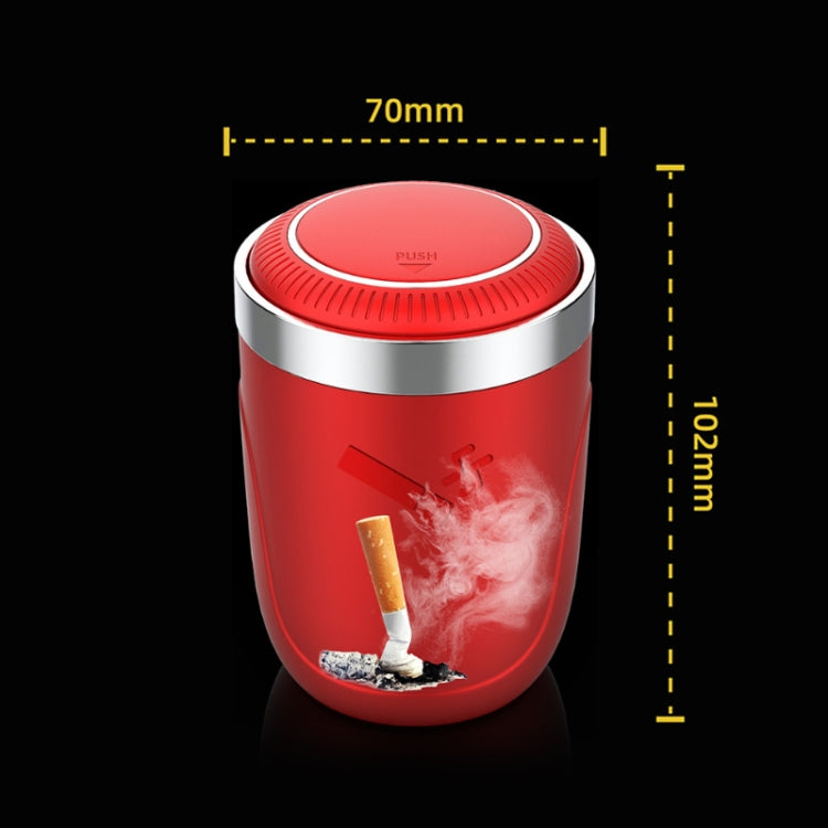 Portable Car Stainless Steel Liner Cigarette Ashtray with Light, with Stainless Steel Liner