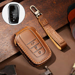 Hallmo Car Cowhide Leather Key Protective Cover Key Case for Toyota Corolla 2017 3-button, For Toyota Corolla 2017 3-button