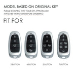 Hallmo Car Cowhide Leather Key Protective Cover Key Case for Hyundai 7-button, For Hyundai 7-button