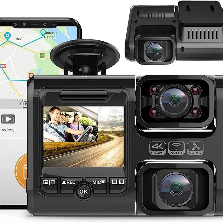 Z30 WiFi 雙鏡頭高清 2160P 無光夜視 360 度全景行車記錄器，GPS 版本，Z30 GPS 版本
