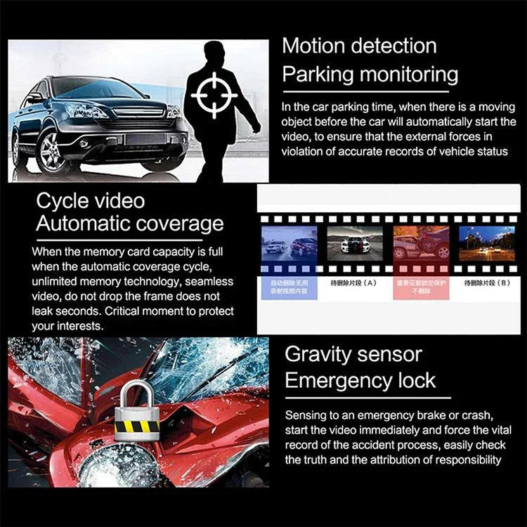 Z30 WiFi 雙鏡頭高清 2160P 無光夜視 360 度全景行車記錄器，GPS 版本，Z30 GPS 版本