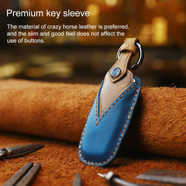 For Audi Series Car Cowhide Leather Key Protective Cover Key Case, C Version 2018 and Above, For Audi, C Version