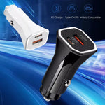 PD + QC3.0 Car 2 in 1 Square Fast Charger Car Cigarette Lighter, Car Square Charger