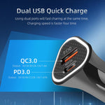 PD + QC3.0 Car 2 in 1 Triangle Fast Charger Car Cigarette Lighter, Car Triangle Charger