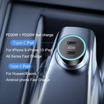 40W Dual PD Car 2 in 1 Fast Charger Car Cigarette Lighter, 40W Black, 40W White