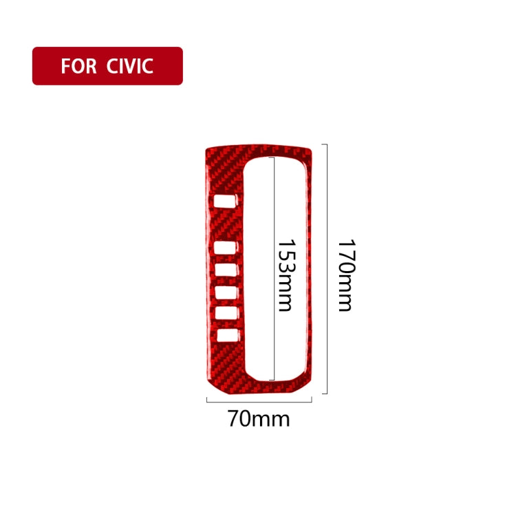 Car Carbon Fiber Gear Button Frame Decorative Sticker for Honda Tenth Generation Civic 2016-2019, Left Drive, Gear Button Left Drive