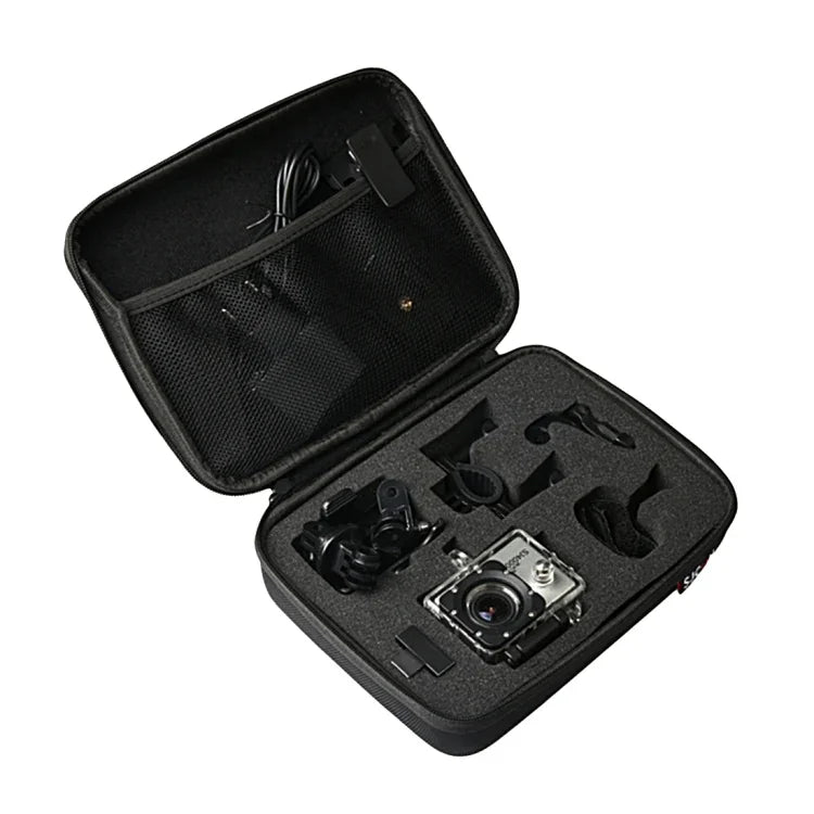 便攜防震防摔耐磨相機包，適用於SJCAM SJ4000 / SJ5000 / SJ6000 / SJ7000 / SJ8000 / SJ9000 運動相機及自拍桿和其他配件，尺寸：22 * 16 * 6 cm，尺寸：22x16 x6cm
