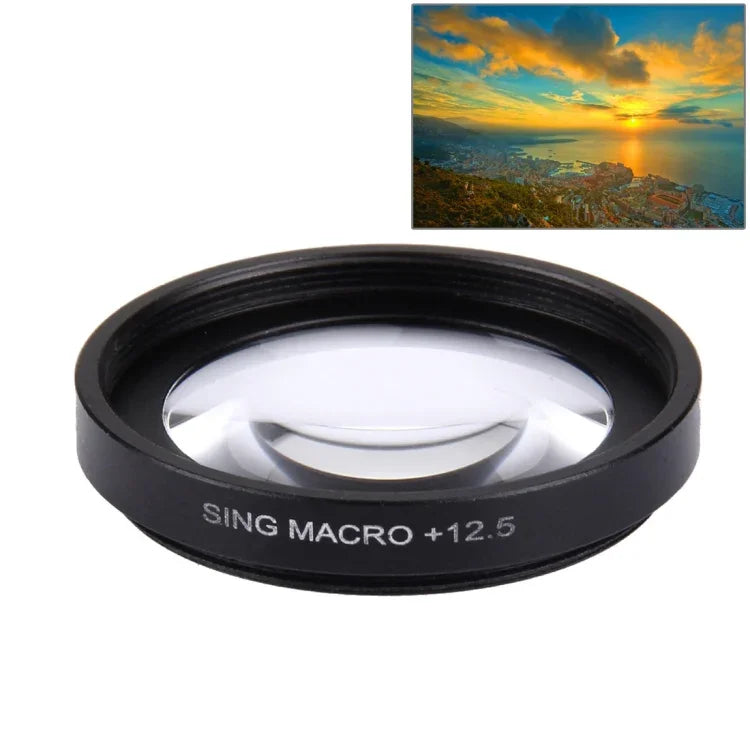 JUNESTAR 專業 37mm 12.5X 微距鏡頭濾鏡 + 鏡頭保護蓋，適用 GoPro 及小米小蟻 Yi 運動攝影機，12.5X 微距鏡頭