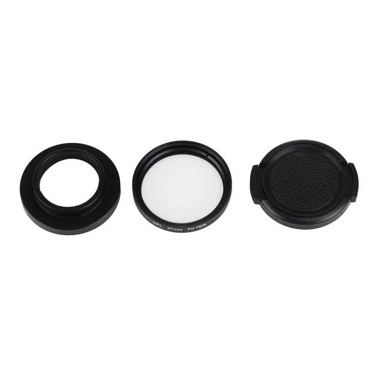 JUNESTAR 適用小米小蟻 Yi II 4K 運動攝影機專業 37mm CPL 濾鏡 + 鏡頭保護蓋，CPL 濾鏡+鏡頭蓋