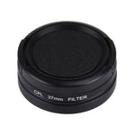 JUNESTAR 適用小米小蟻 Yi II 4K 運動攝影機專業 37mm CPL 濾鏡 + 鏡頭保護蓋，CPL 濾鏡+鏡頭蓋