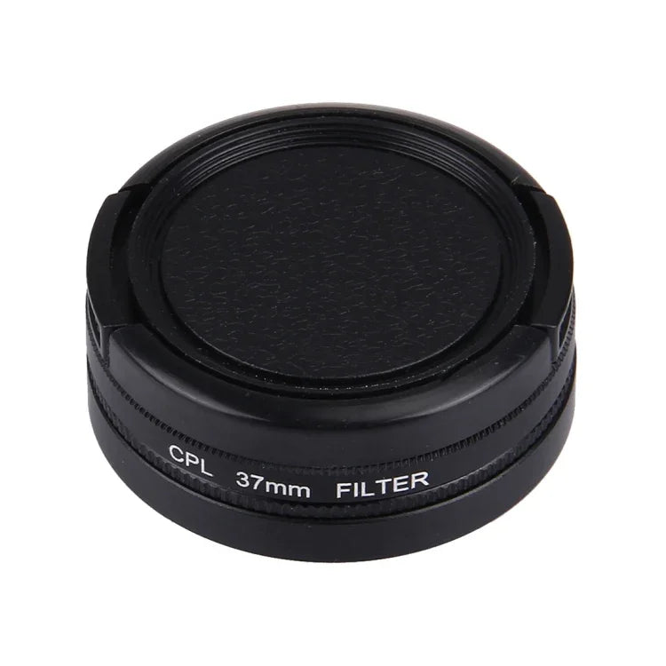 JUNESTAR 適用小米小蟻 Yi II 4K 運動攝影機專業 37mm CPL 濾鏡 + 鏡頭保護蓋，CPL 濾鏡+鏡頭蓋