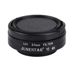 JUNESTAR 適用小米小蟻 Yi II 4K 運動攝影機專業 37mm UV 濾鏡 + 鏡頭保護蓋，UV 濾鏡+鏡頭蓋