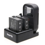 雙電池充電器 + 遙控器充電器，附 USB 線，適用於 GoPro HERO7 Black /6 /5 (AHDBT-501)，不含電池，電池+遙控器充電器