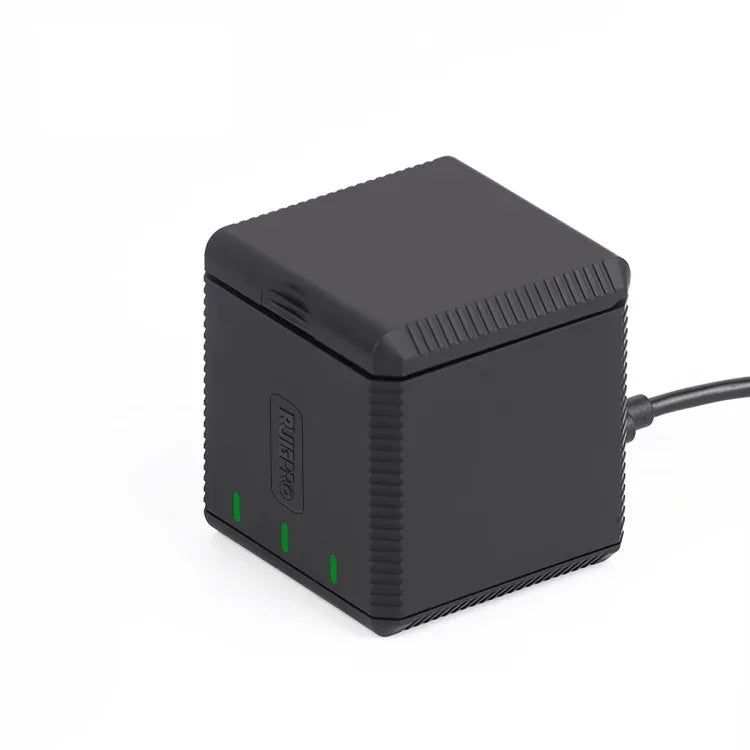 RUIGPRO USB 三電池充電盒，附線材與指示燈，適用 GoPro HERO9 Black / HERO10 Black