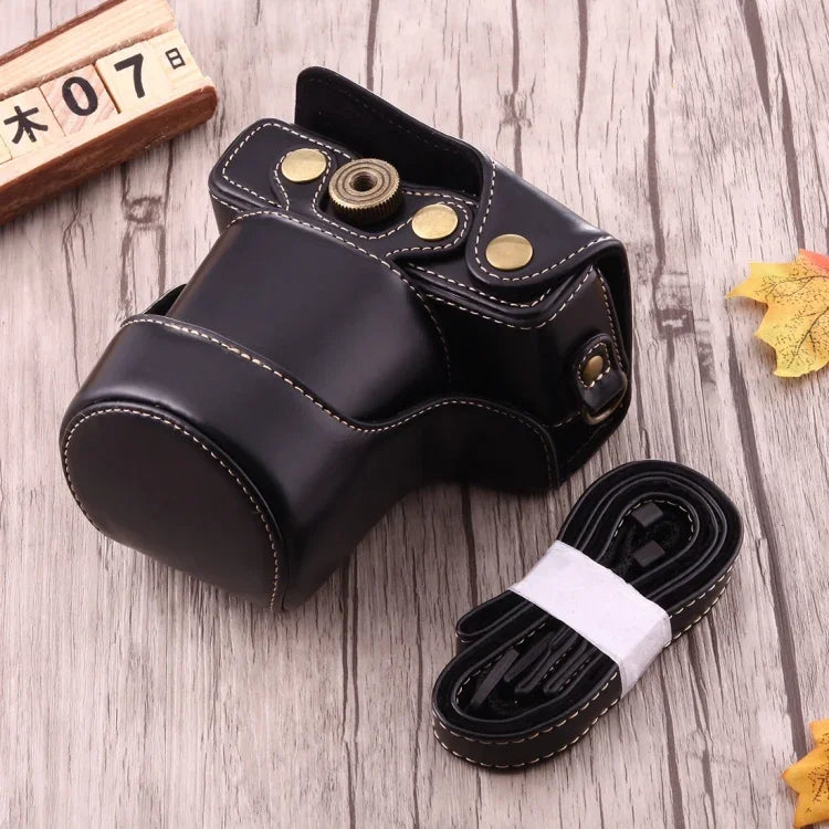 全身相機 PU 皮革保護套包，帶背帶，適用於 Canon EOS M10，適用於 EOS M10