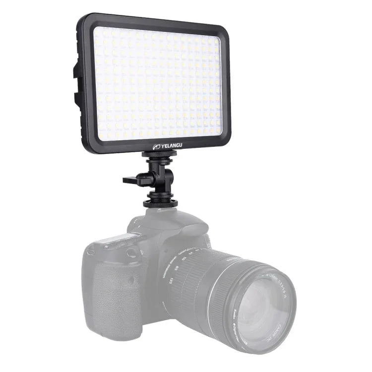 YELANGU YLG0504B 204 顆 LED 1000 流明 3300-5600K 無極性可調光攝影棚燈，適用 Canon、Nikon、DSLR 相機，204 顆 LED