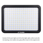 YELANGU YLG0504B 204 顆 LED 1000 流明 3300-5600K 無極性可調光攝影棚燈，適用 Canon、Nikon、DSLR 相機，204 顆 LED