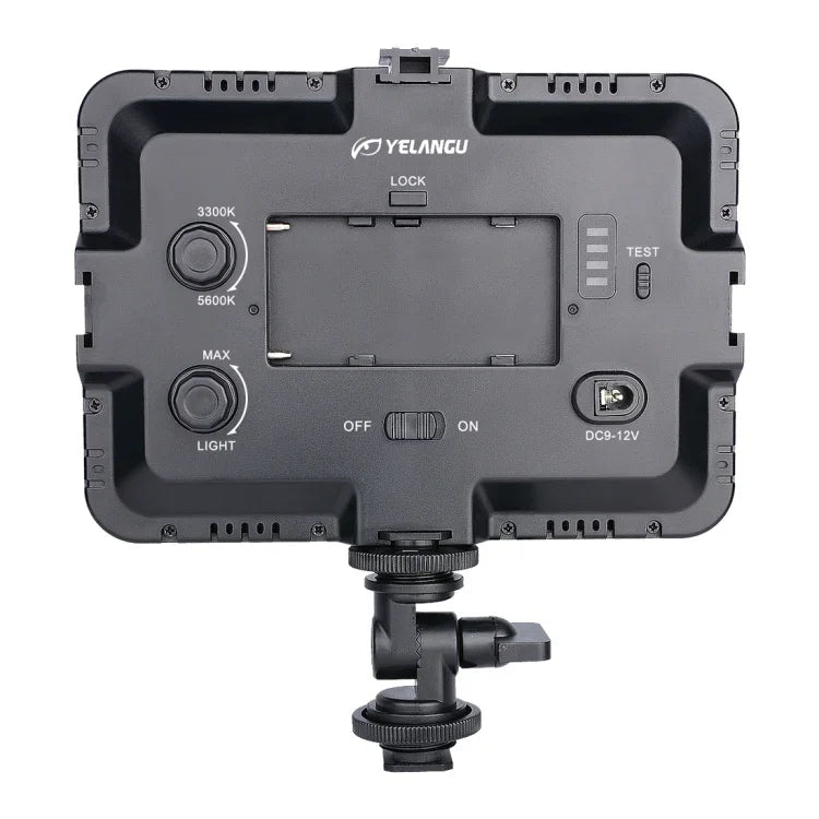 YELANGU YLG0504B 204 顆 LED 1000 流明 3300-5600K 無極性可調光攝影棚燈，適用 Canon、Nikon、DSLR 相機，204 顆 LED