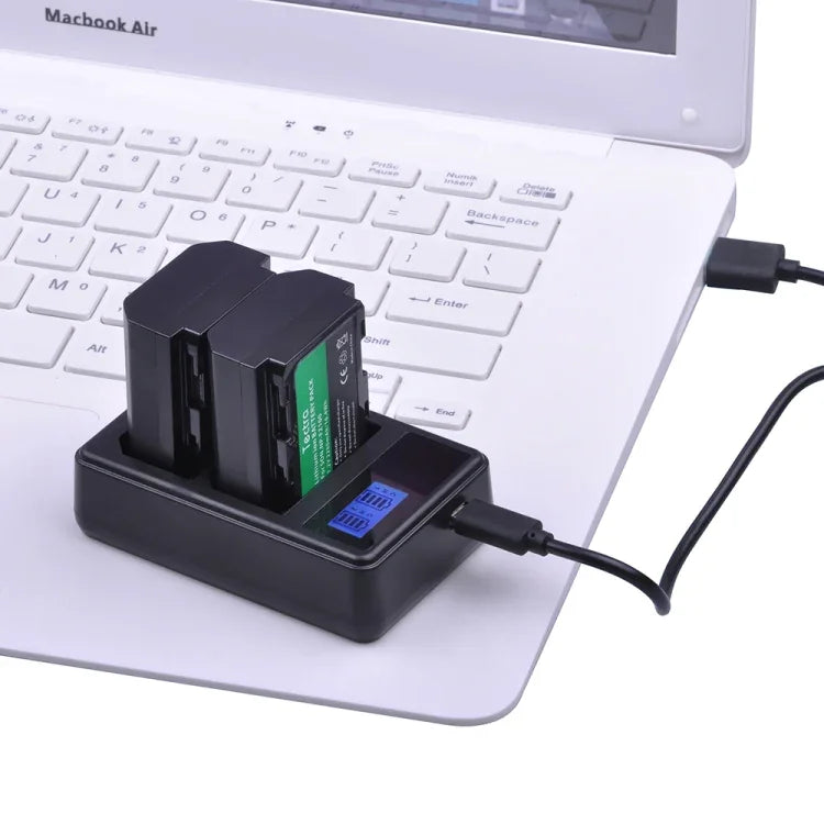 雙通道數位 LCD 顯示電池充電器，帶 USB 埠，適用於 Sony NP-FZ100 電池，兼容 Sony A9 (ILCE-9)，雙 NP-FZ100 電池