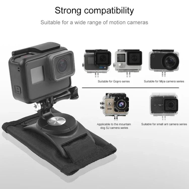 360度旋轉快拆帶掛肩背包支架，適用GoPro、Insta360、DJI及其他運動相機