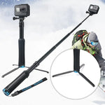 便攜摺疊三腳架自拍獨腳架，適用GoPro、Insta360、DJI及其他運動相機，長度：23.5-81cm，RUIGPRO
