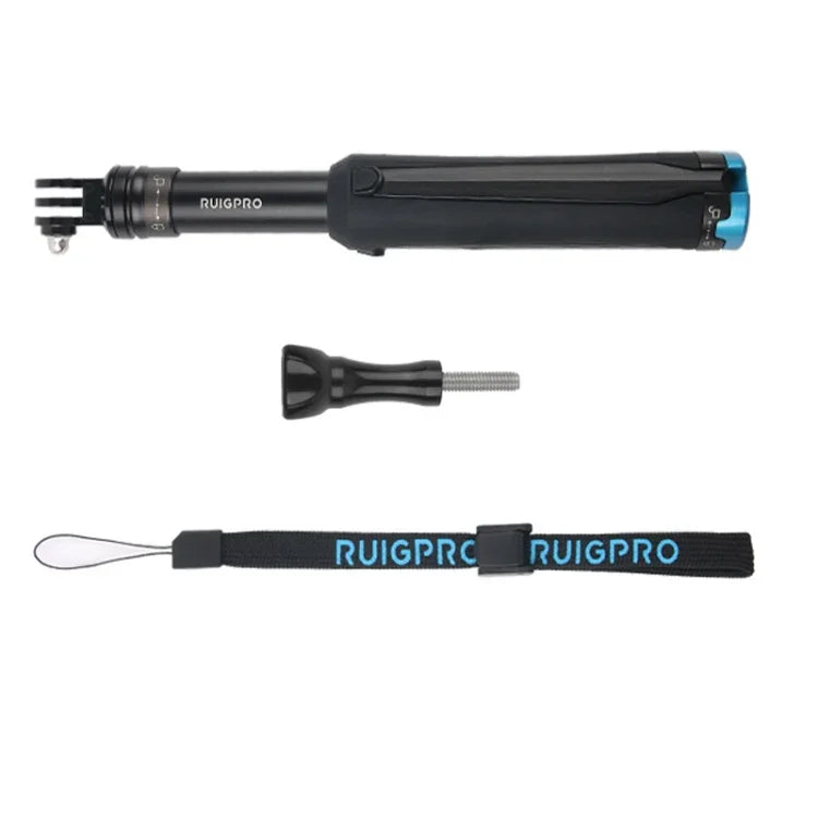便攜摺疊三腳架自拍獨腳架，適用GoPro、Insta360、DJI及其他運動相機，長度：23.5-81cm，RUIGPRO