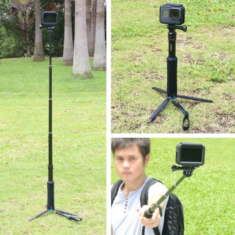 便攜摺疊三腳架自拍獨腳架，適用GoPro、Insta360、DJI及其他運動相機，長度：23.5-81cm，RUIGPRO