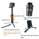 便攜摺疊三腳架自拍獨腳架，適用GoPro、Insta360、DJI及其他運動相機，長度：23.5-81cm，RUIGPRO