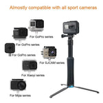 便攜摺疊三腳架自拍獨腳架，適用GoPro、Insta360、DJI及其他運動相機，長度：23.5-81cm，RUIGPRO