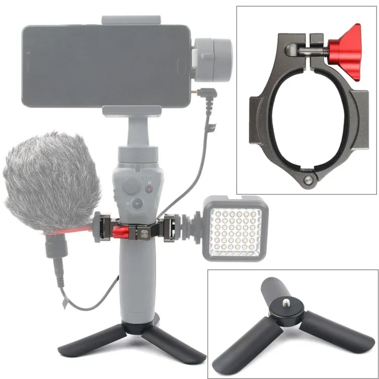 迷你三腳架支架＋手電筒延長支架，適用DJI OSMO Mobile 2，三腳架＋支架適用DJI OSMO Mobile 2