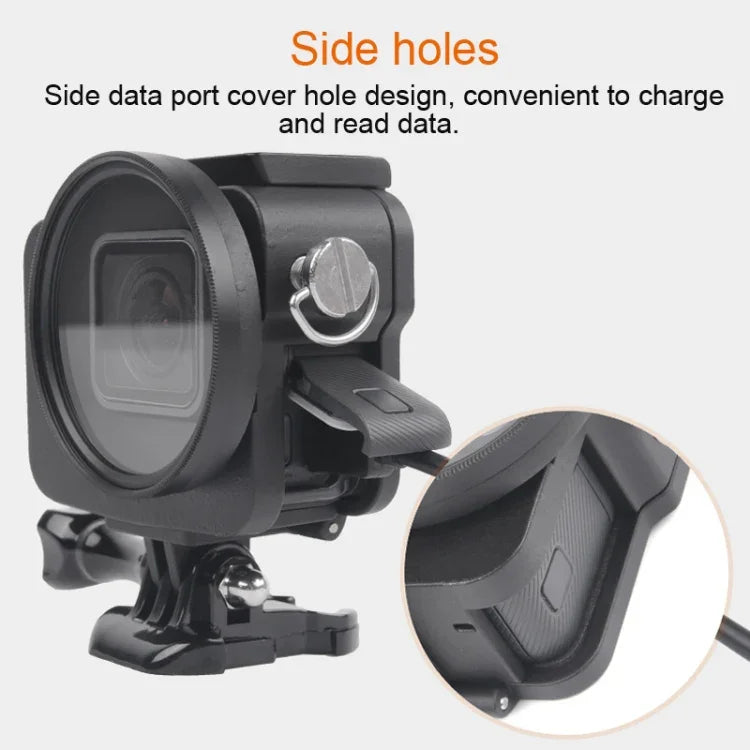 GoPro HERO7 Black /6 /5 專用 CNC 鋁合金保護殼，附保險框架及 52mm UV 鏡片，52mm UV 黑色