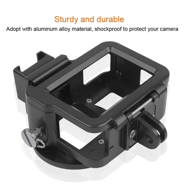 GoPro HERO7 Black /6 /5 專用 CNC 鋁合金保護殼，附保險框架及 52mm UV 鏡片，52mm UV 黑色
