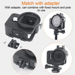 GoPro HERO7 Black /6 /5 專用 CNC 鋁合金保護殼，附保險框架及 52mm UV 鏡片，52mm UV 黑色