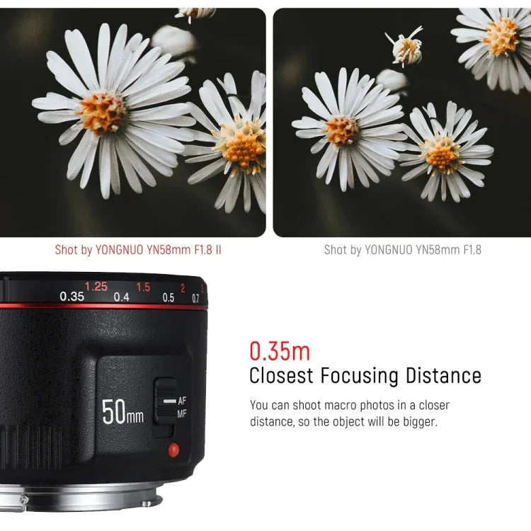 YONGNUO YN50MM F1.8C II F1.8 自動對焦鏡頭，適用 Canon EF 卡口新鏡頭，YN50MM F1.8C II
