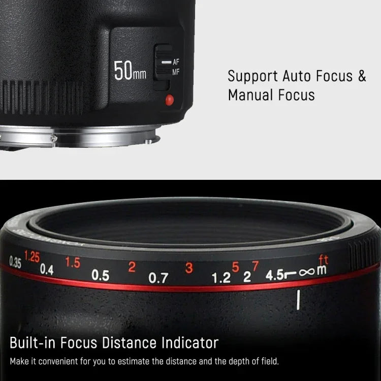 YONGNUO YN50MM F1.8C II F1.8 自動對焦鏡頭，適用 Canon EF 卡口新鏡頭，YN50MM F1.8C II