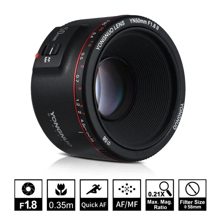 YONGNUO YN50MM F1.8C II F1.8 自動對焦鏡頭，適用 Canon EF 卡口新鏡頭，YN50MM F1.8C II