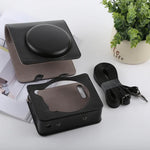 復古風格全身相機 PU 皮革保護套附背帶，適用於富士 instax SQUARE SQ6，適用於 FUJI SQ6